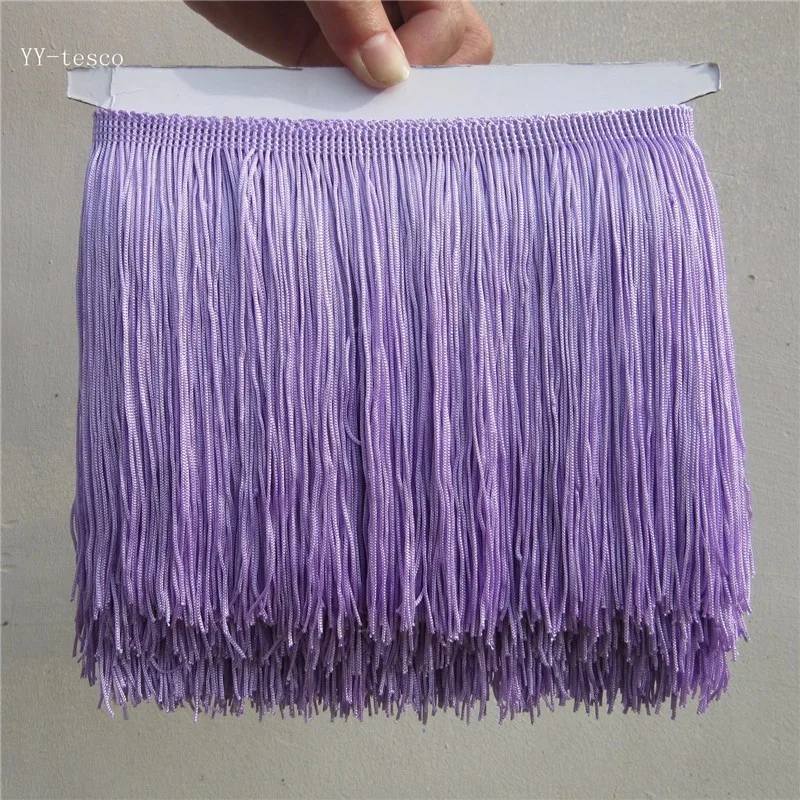 Light purple YY-tesco 1 ярд 15 см широкая кружевная бахрома отделка кисточка бахрома отделка для латинских платьев сценическая одежда аксессуары кружевная лента кисточка - Цвет: Light purple