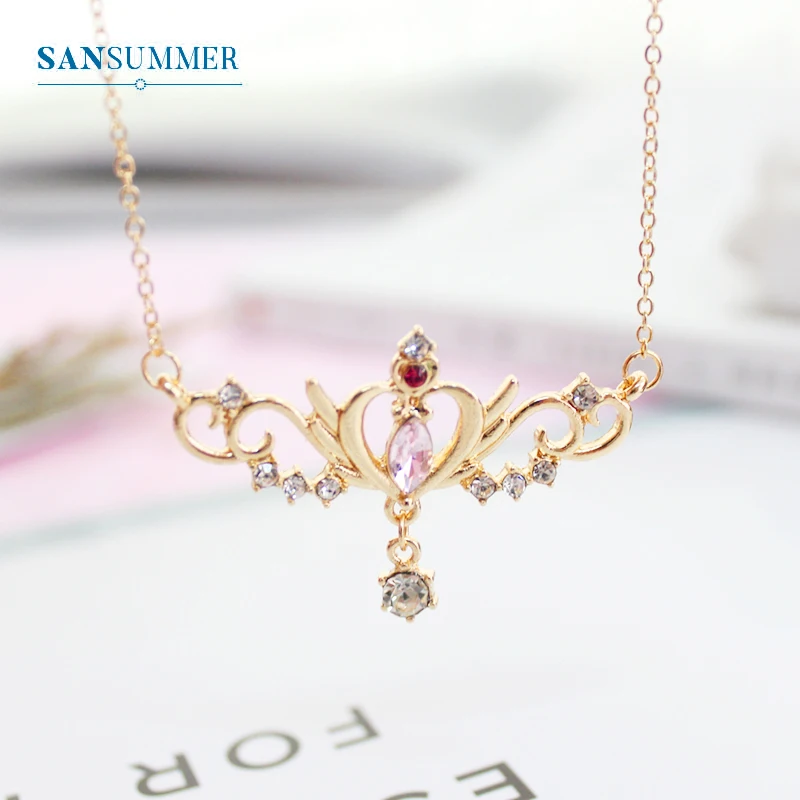 Женское колье с сердцем и стразами SANSUMMER изысканное дизайнерское ожерелье для