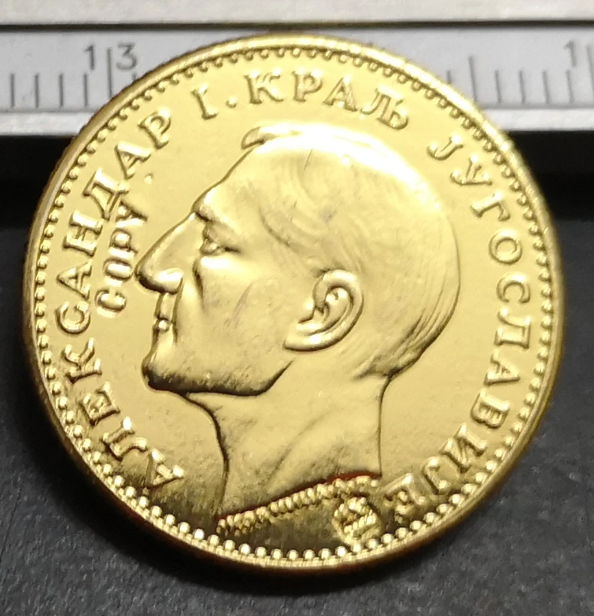 

1931 Yugoslavia 1 Dukat-Alexandar I Gold Copy Rare coin 21mm