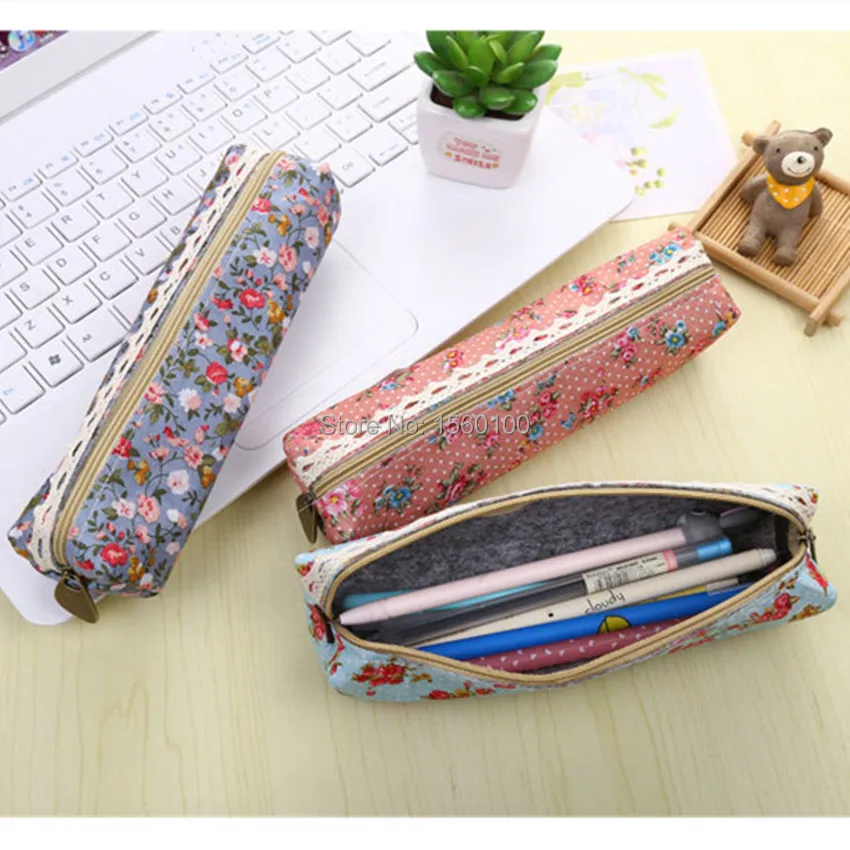 3 шт./лот модный мини пенал в стиле ретро с цветочным кружевом сумка для ручек