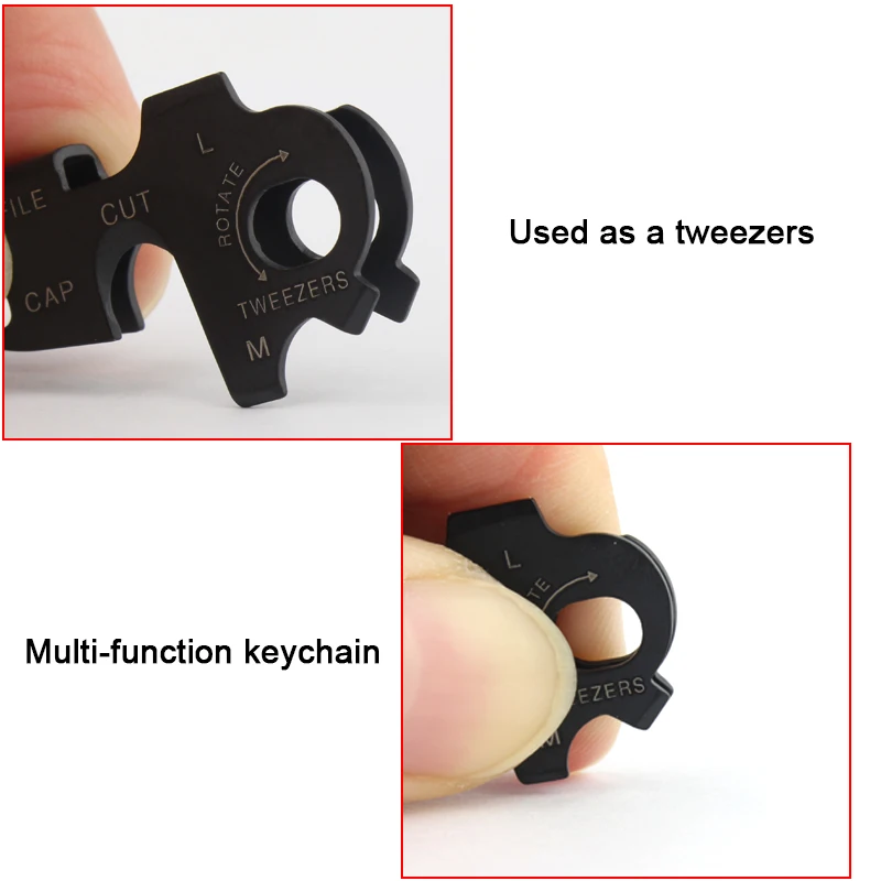 

1pcs outdoor EDC gadget Stainless steel 8-in-1 key clip Mini portable multi-function key clip hang buckle