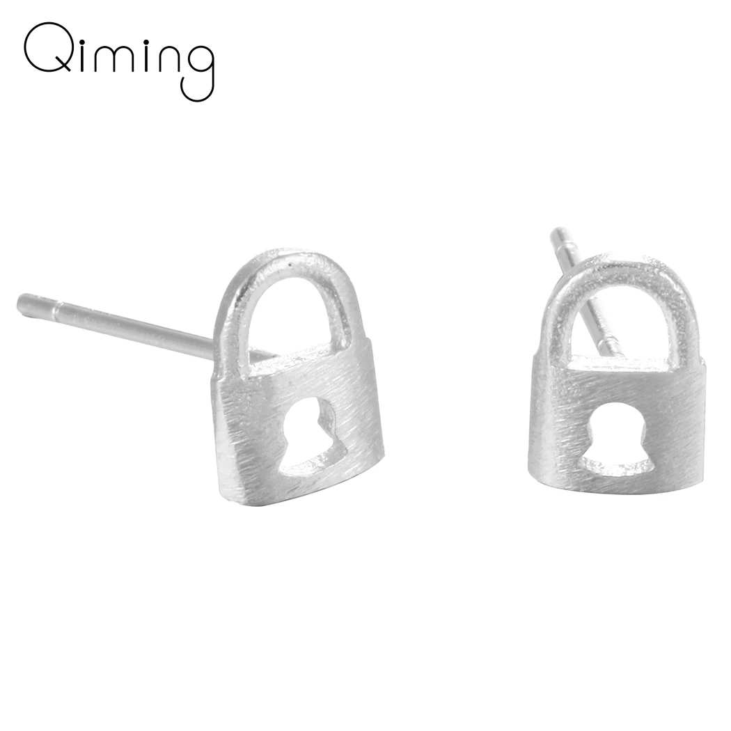 Модные в стиле рок панк замки висячие серьги гвоздики для женщин девочек детей