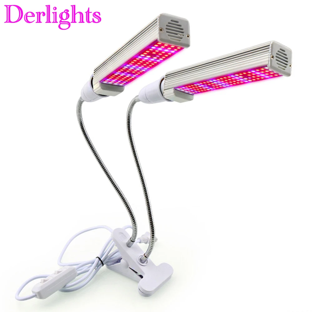 

Dual Head 208LED Grow Light With Desk Holder Clip Full Spectrum Growing Lamp for Indoor Hydroponics Flowers Plants Vegetables