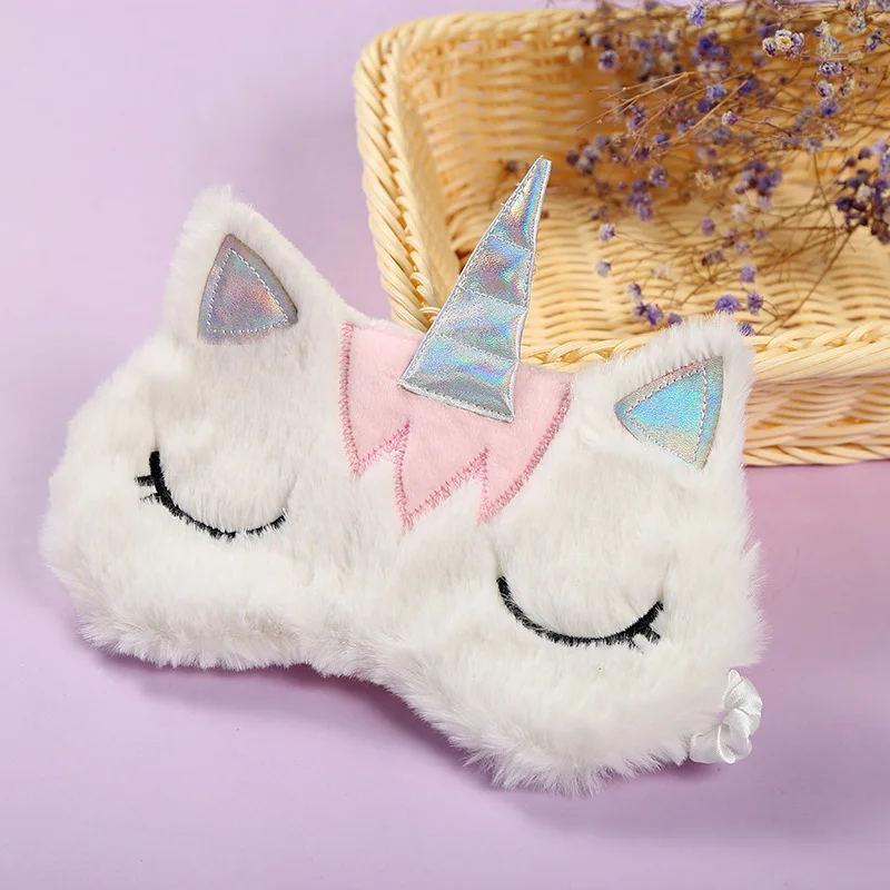 Новый единорог маска для глаз с черный розовый кошки Животные вечерние девочек