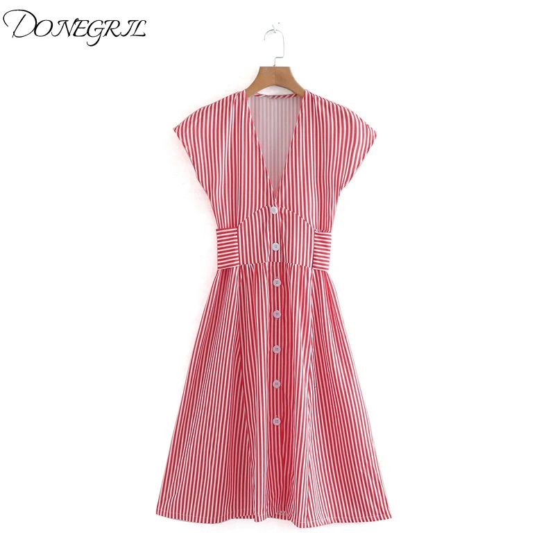 2019 г. весна-лето Европейский и американский стиль женское Новое Полосатое платье