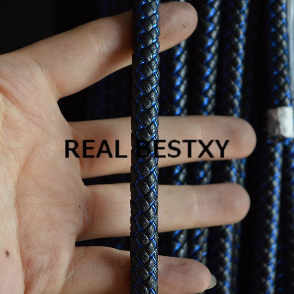 Реальные BESTXY 1 м/лот 8 5 мм черные круглые плетеные кожаные шнуры для изготовления