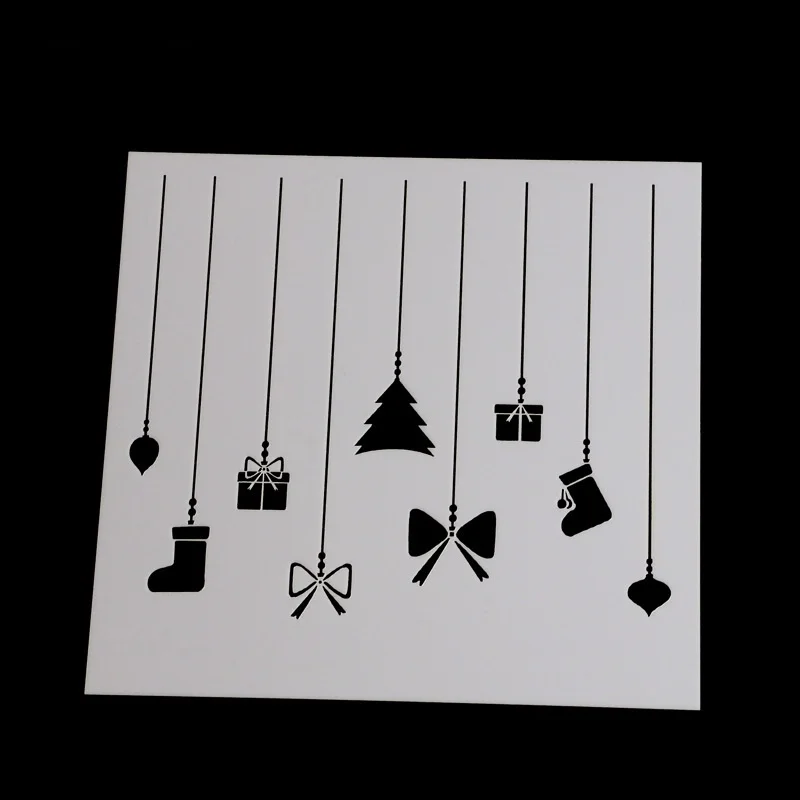 Рождественские пластиковые трафареты для торта распыления цветов искусственные