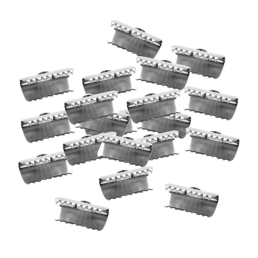 20Pcs Iron Ribbon Ends Bracelet Crimp Clamp End Findings Cord Fasteners Clasp Leather Jewelry Making | Украшения и аксессуары