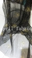 5 yards 145cm width black sexy star golden sequin glitter lace shining hand print for partysawingwedding veilsend by dhl
