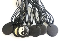 wholesale lot 12pcs handmade tibetan yak bone resin pendant necklace yin ying yang sign