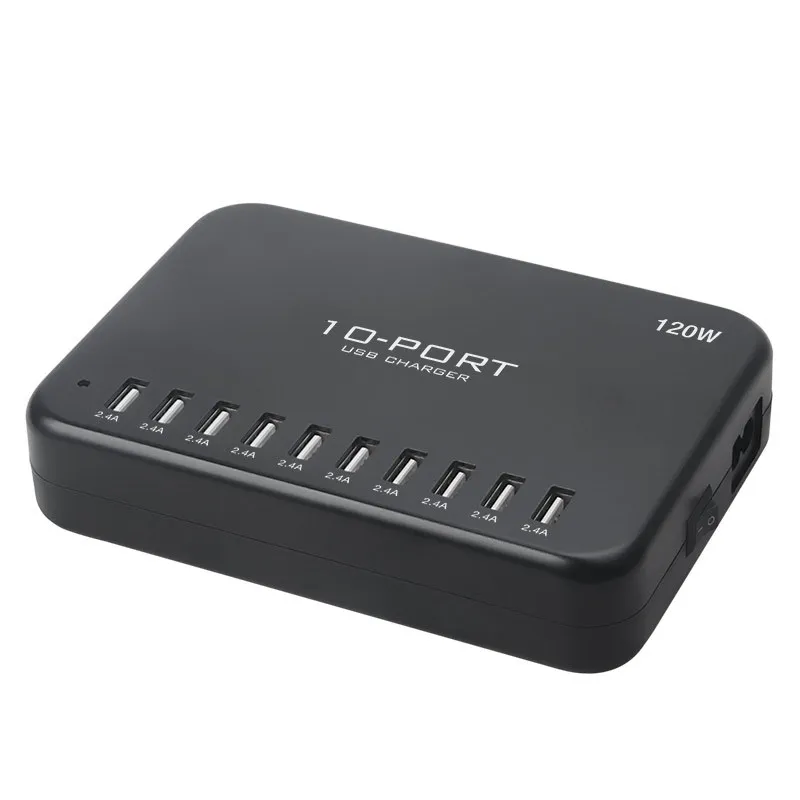 Новинка! 120 Вт 24а быстрое 10 портов USB настольное зарядное устройство для планшета