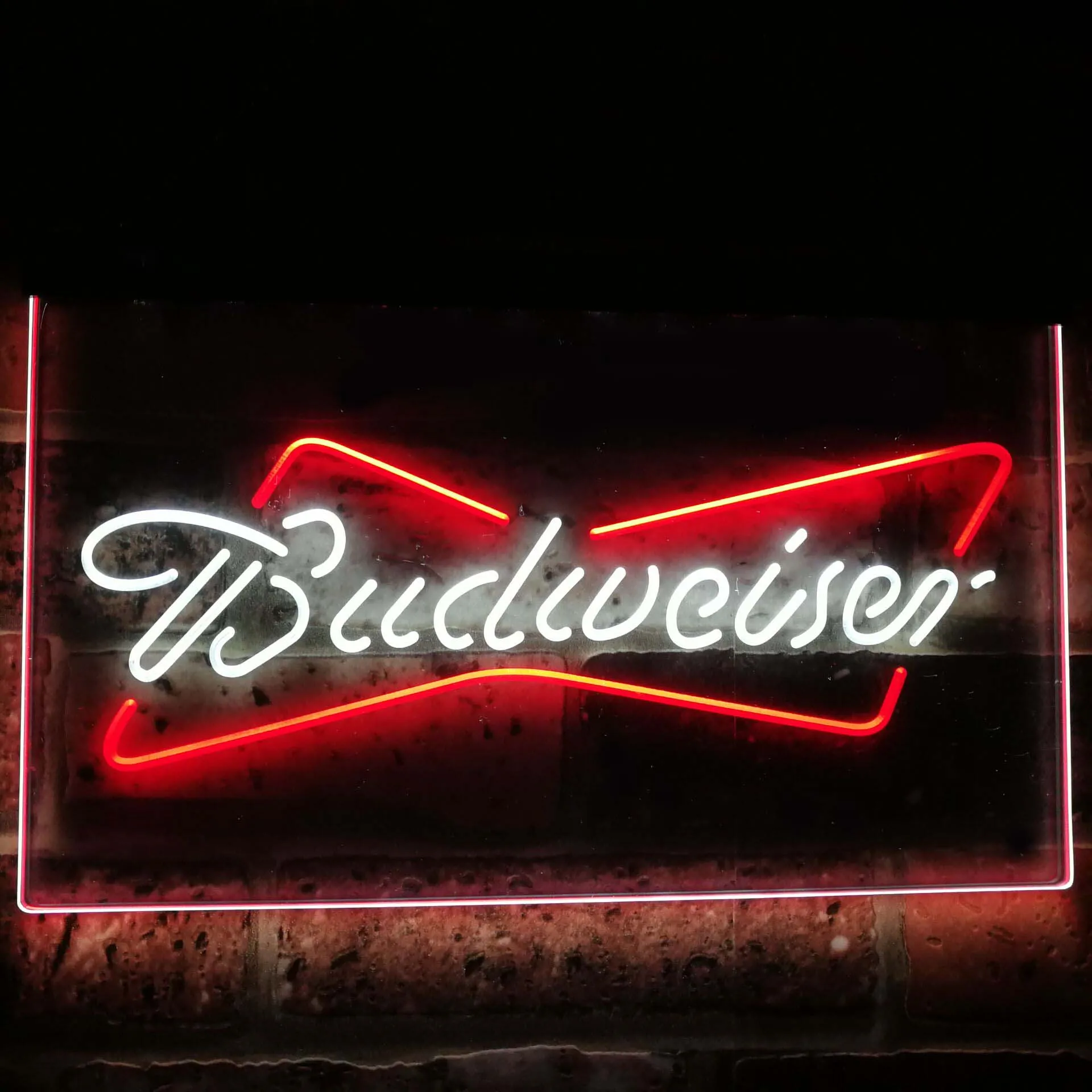 Budweiser классическое украшение для пивного бара подарок Двухцветные светодиодные