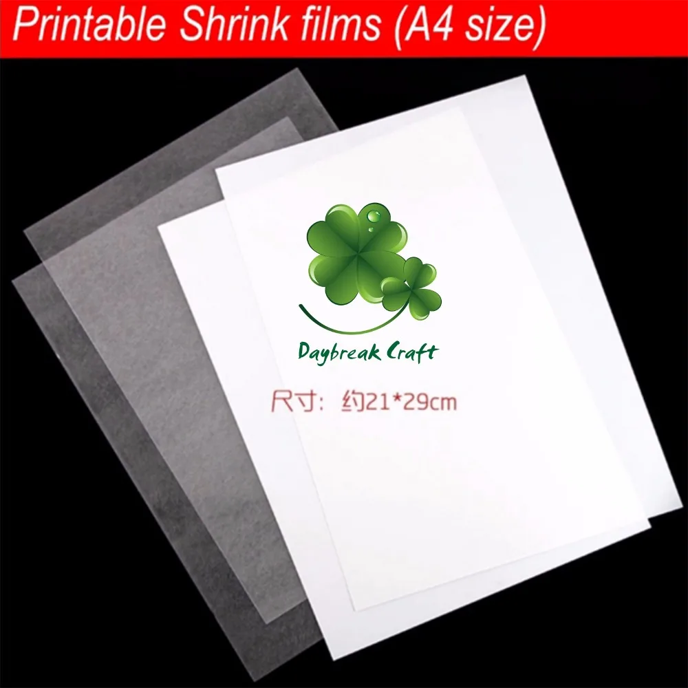 

(20pcs / lot) Printer Inkjet Shrinks Film Plastic Sheet DIY Decorating Printable Shrink Films A4 Size