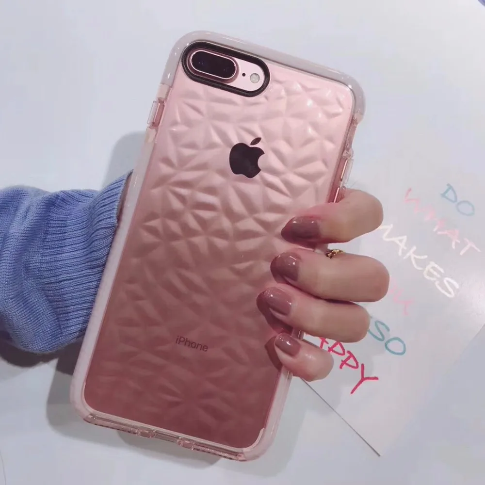 Модный прозрачный алмаз Мягкий чехол для iphone 6 6s 7 plus 8 защитный телефона X |