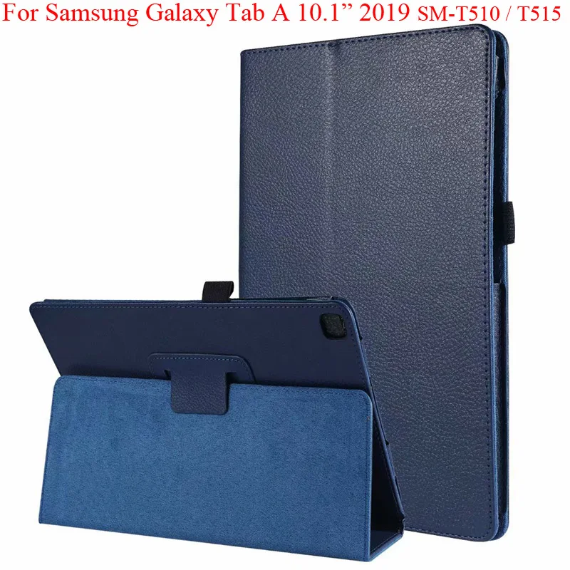 Dark Blue Чехол-подставка из искусственной кожи для samsung Galaxy Tab A 10,1 дюймов чистый деловой чехол SM-T515 T510 T515N защитный чехол - Цвет: Dark Blue