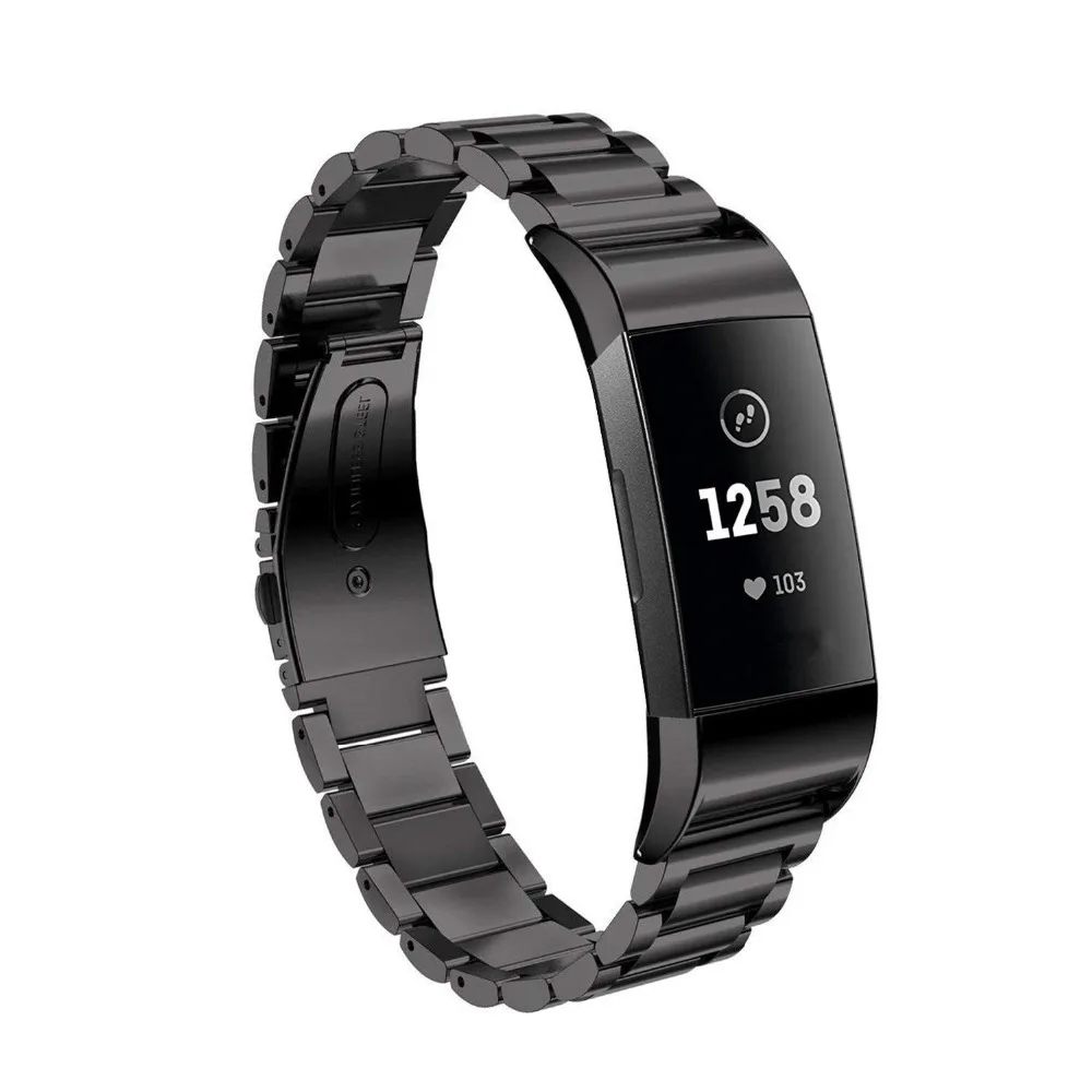 Браслеты из нержавеющей стали для Fitbit Charge 3/4 металлические браслеты с застежкой