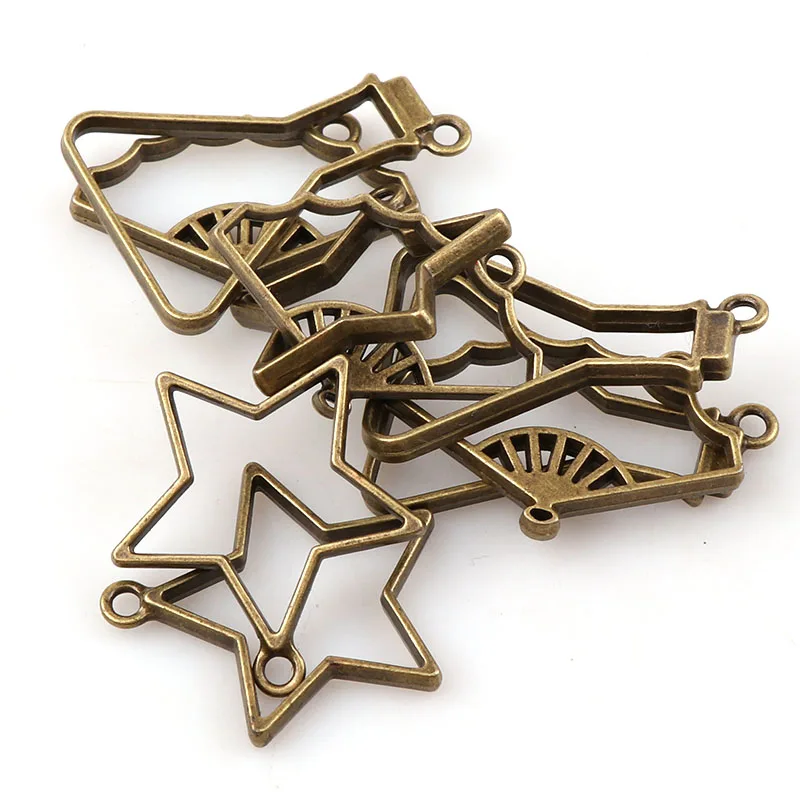 Винтажный Складной вентилятор звезда колба античная бронза металлическая полая