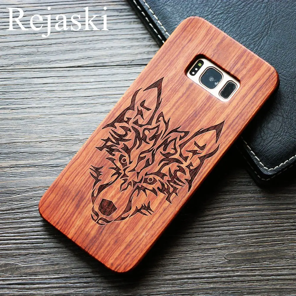 Чехол для телефона Rejaski из бамбукового дерева s для samsung Galaxy S9 Plus God Totem Wolf Ретро деревянный чехол для телефона samsung Galaxy Note 8 9 чехол