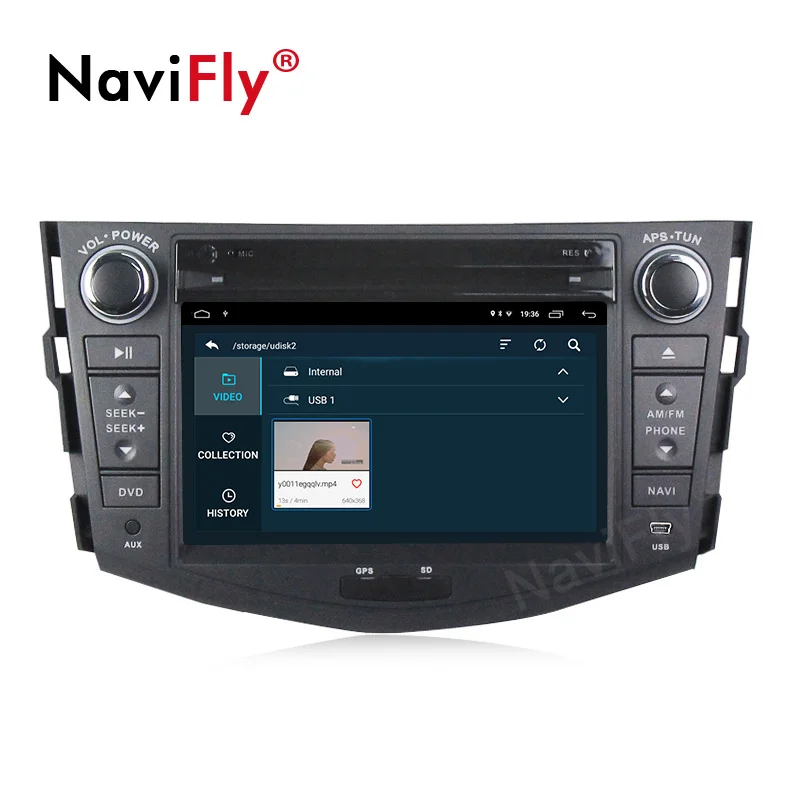 Navifly Автомобильный мультимедийный экран для toyota rav4 2007 2008 2009 2010 2011 с Android9.1 CD DVD USB SD