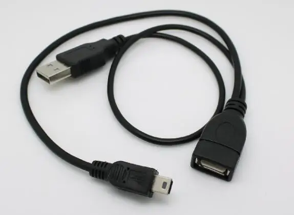 LBSC 5Pin Mini USB OTG кабель A. Женский для синхронизации данных + A мужской источник