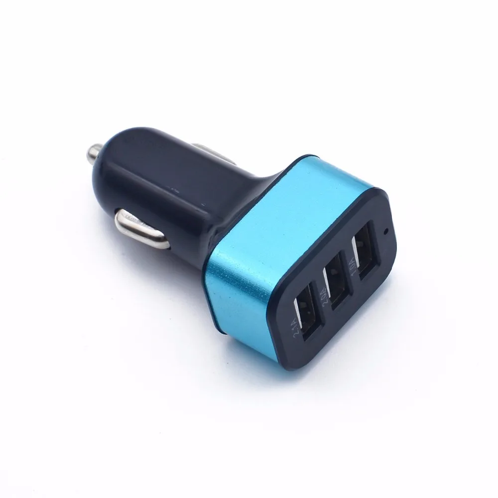 5 видов цветов 3 USB порта зарядное устройство для телефона автомобильное адаптер