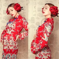 he dong shi hou chinese style cheongsam qipao costume hanfu pregnancy mum thematic photography costume stage performance hanfu