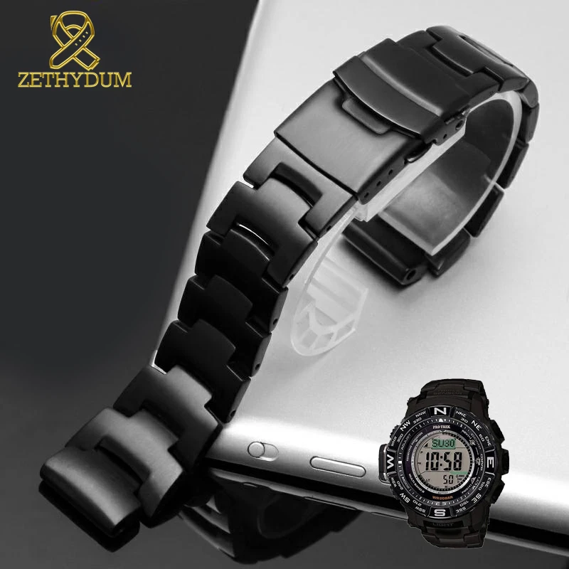 Твердый ремешок из нержавеющей стали для часов casio PRG-260 200 270 250T PRW-2000 3500 5000 PAW-2500 T ремешок для часов из цельного металла