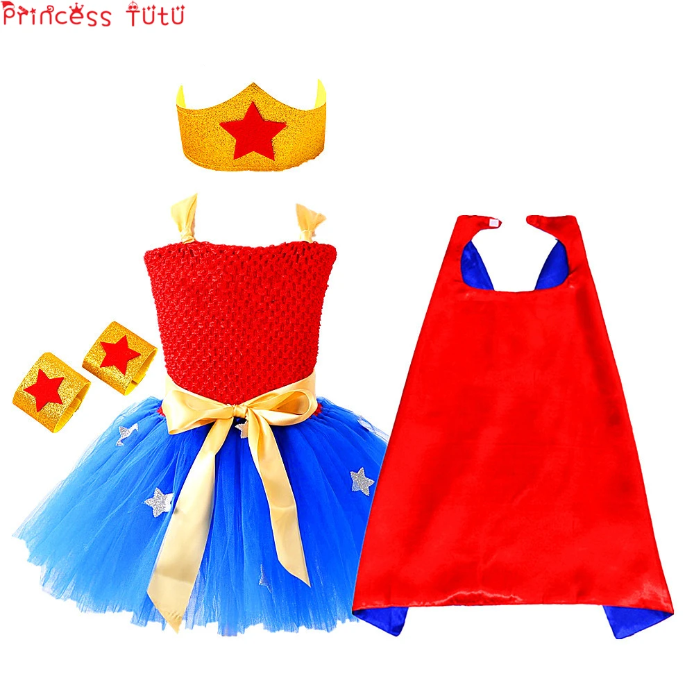 Костюм супергероя для девочек платье-пачка маленьких популярное рождественское