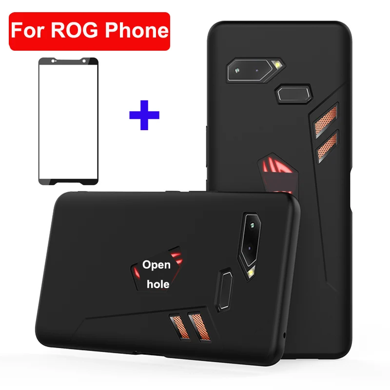 Чехол для ASUS ROG Phone ZS600KL, мягкий силиконовый чехол для ASUS ROG Phone Z01QD, полноэкранная черная пленка из закаленного стекла