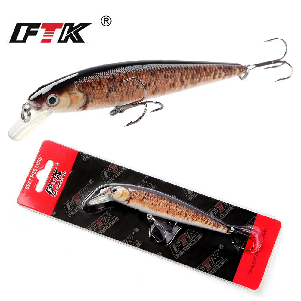 

FTK Fishing Lure 1 pc Sinking Wobblers Hard Lure Bass Lure Floating Accessories 3D Eye Fishlike Slow Floater HF