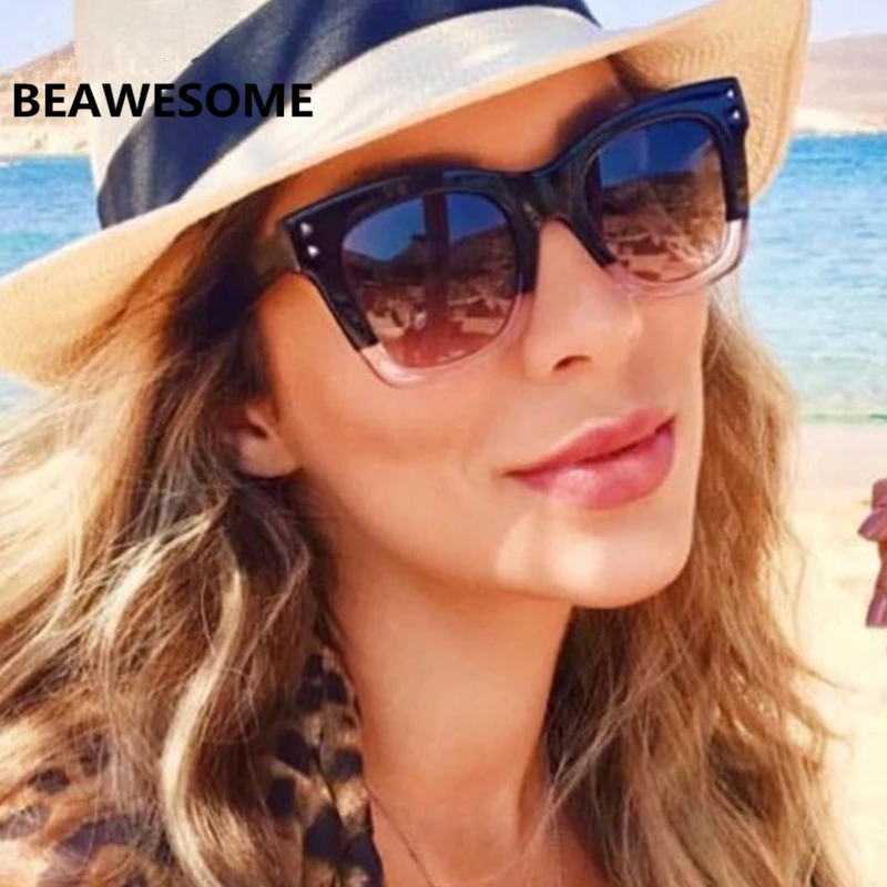 

Fashion Sunglasses Women Sunglasses Women Square Mirrors Coating Points Black Frame Eyewear Male Sun Glasses UV400