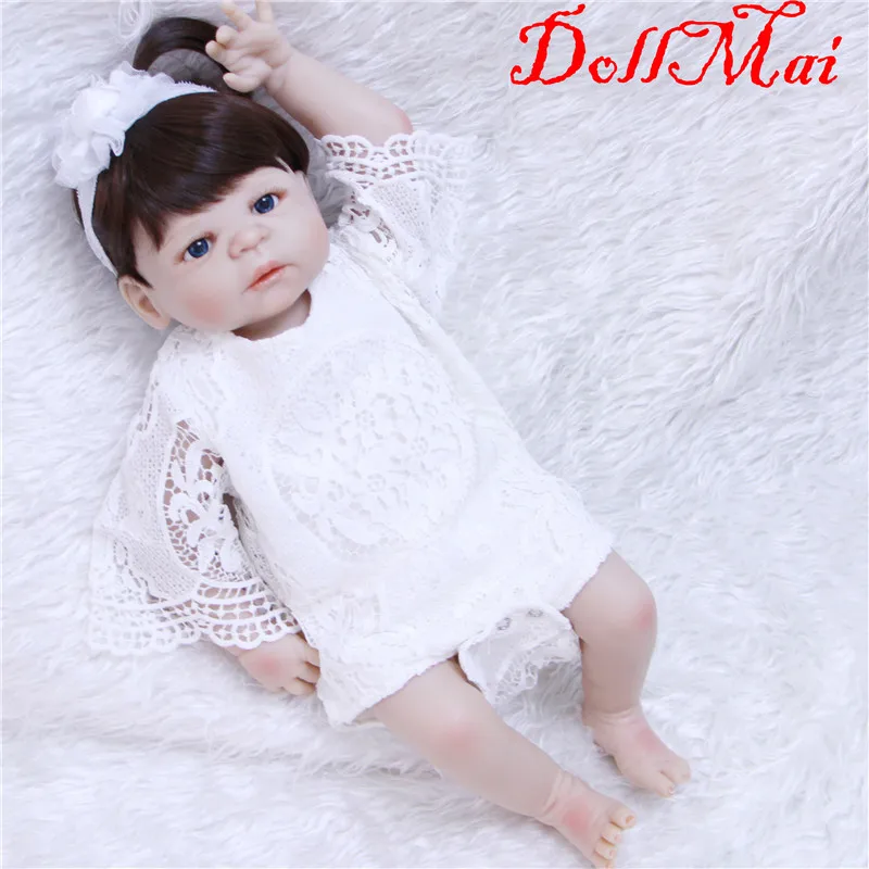 Кукла-реборн силиконовая 55 см с кружевом | Игрушки и хобби