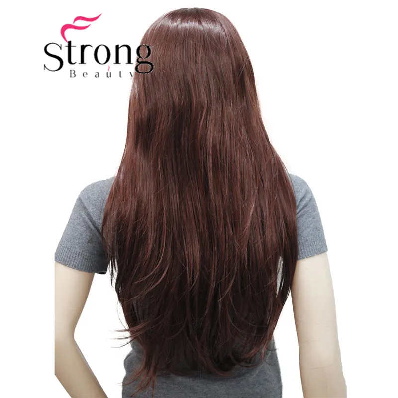 33 Dark Auburn StrongBeauty 2" синтетический парик длинные термостойкие большие волнистые волосы для женщин косплей парик светло-коричневый с выделенным - Цвет: 33 Dark Auburn
