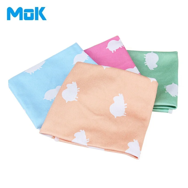 4 шт. полосатая салфетка из микрофибры с принтом животных 40*40 см кухонные