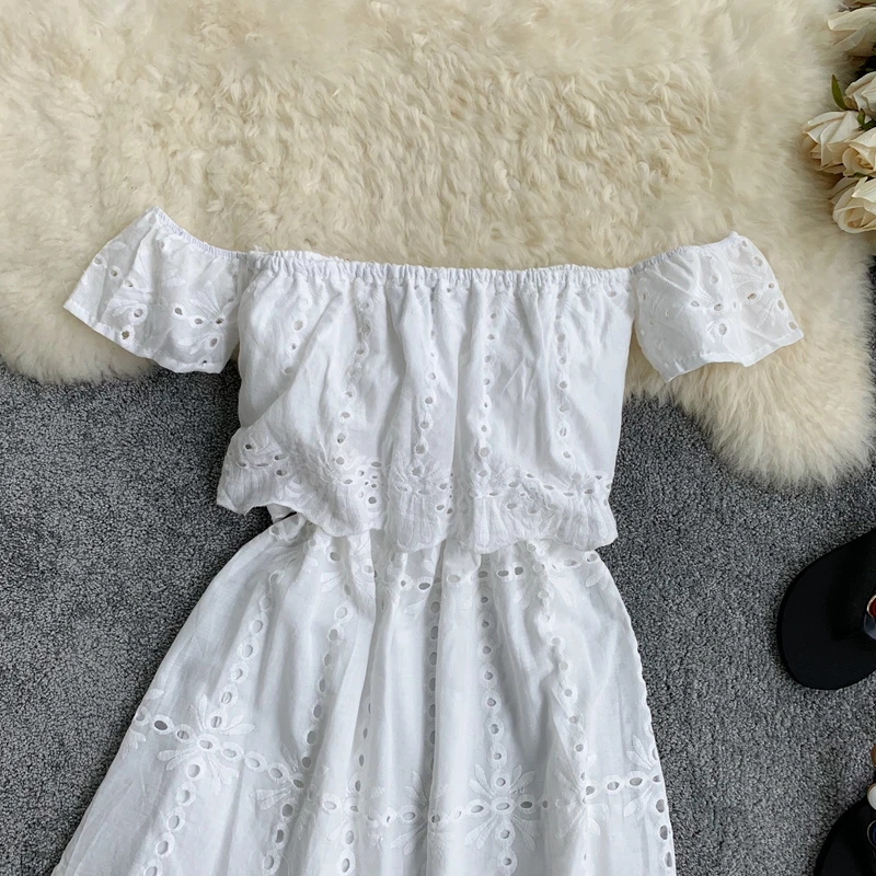 Женское платье с открытыми плечами ALPHALMODA повседневное мини коротким рукавом и