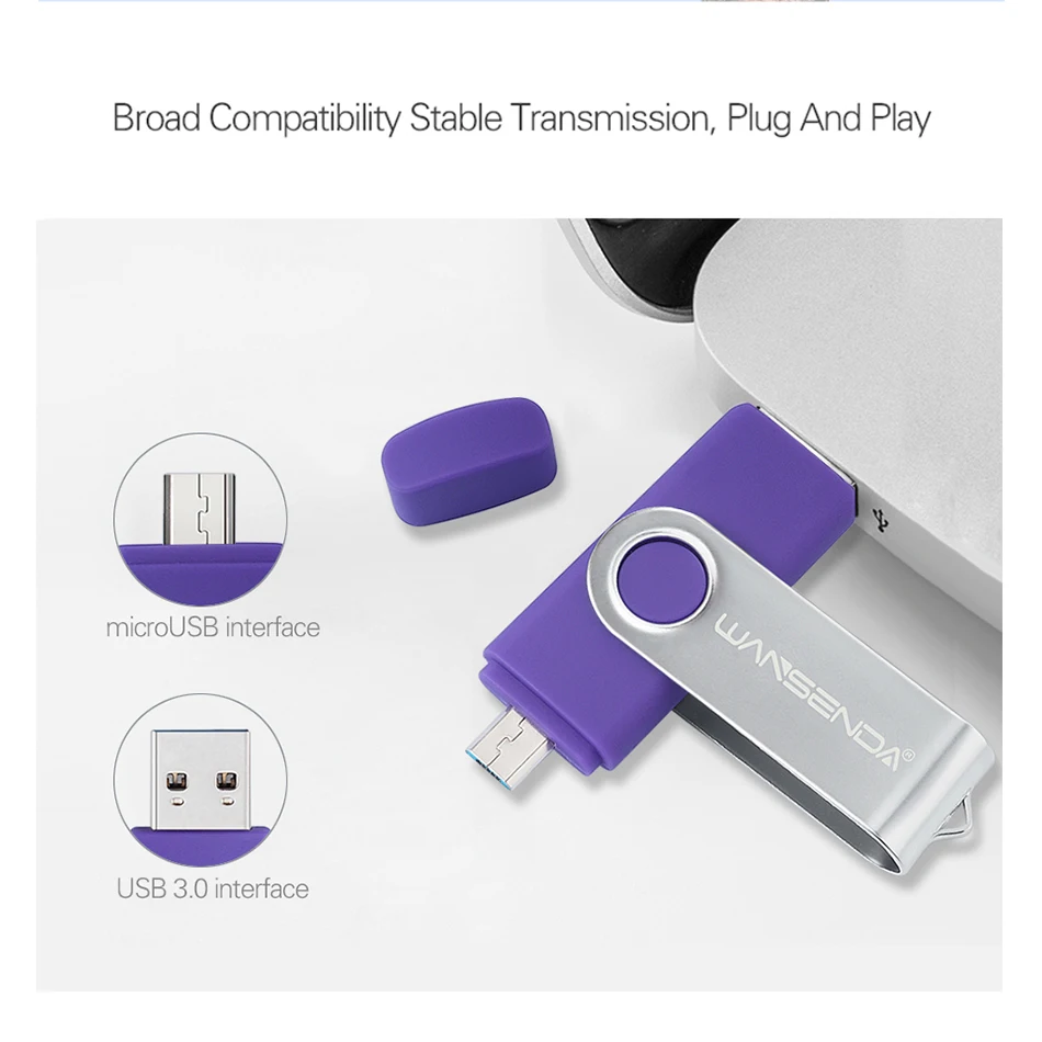 Оригинальный OTG USB флеш-накопитель Wansenda D103 256 ГБ 128 64 32 16 8 3 0 флешка для Android/ПК |