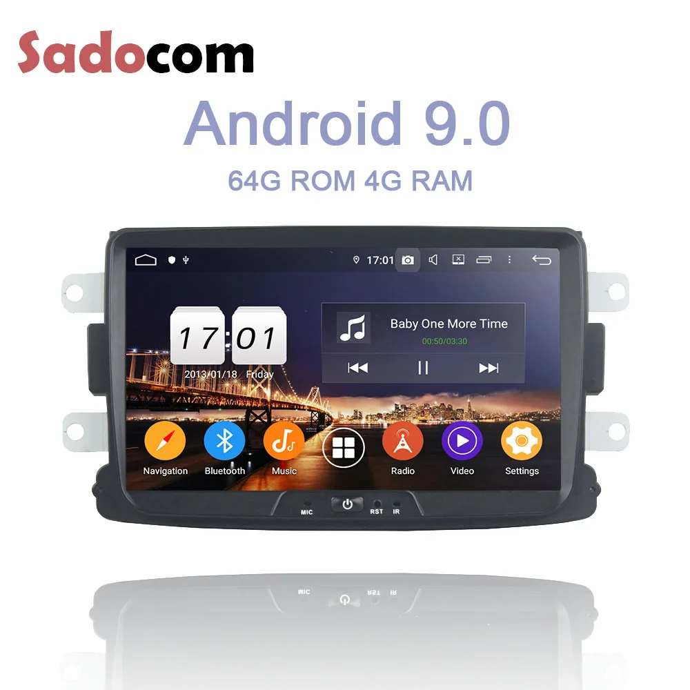 Ips 1 din Android 9 0 8 Core 4 Гб оперативной памяти 32/64 ГБ для Dacia Renault Duster Logan Sandero