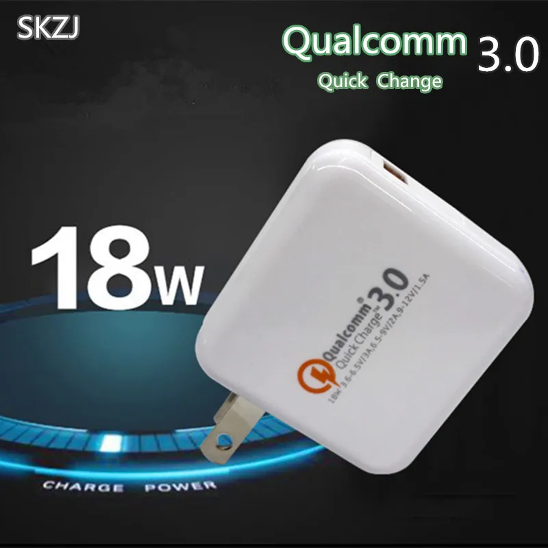 SKZJ 18 Вт Quick Charge 3 0 быстрый мобильный телефон Зарядное устройство ЕС США Подключите