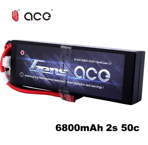 Литий полимерный аккумулятор Gens ace 2S 6800 мАч 7 4 В 50C разъем Deans для Axial RC Car 1/8 1/10