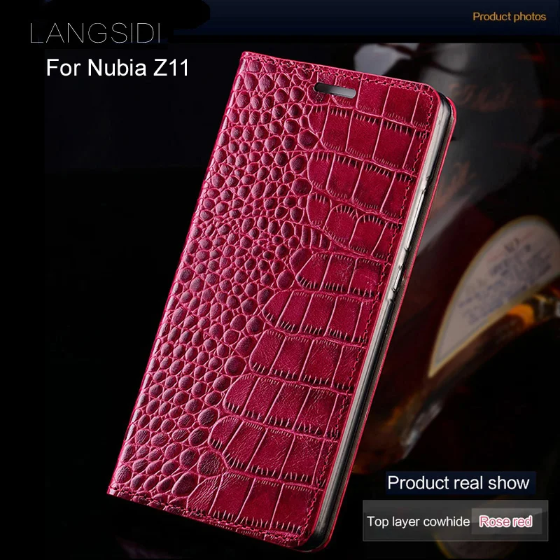 

Luxury brand phone case genuine leather crocodile Flat texture phone case For Nubia Z11 handmade phone case