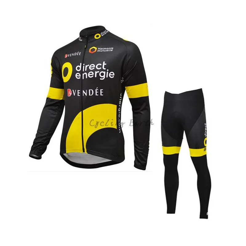 fleece no bib Pro tour team, прямые велосипедные майки с длинным рукавом, зимний солнцезащитный крем, теплая велосипедная ткань, MTB Ropa Ciclismo, велосипедный Майо - Цвет: fleece no bib