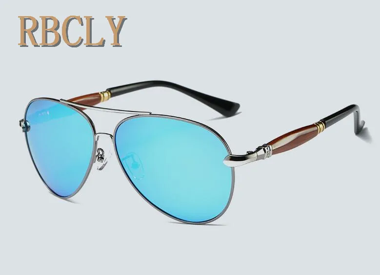 RBCLY Марка Мужчины 100% Поляризованный Алюминиевый Сплав Frame Солнцезащитные Очки