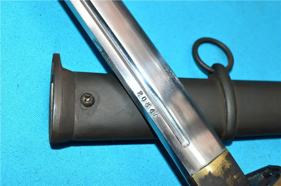 Military Japanese NCO Sword Samurai Katana Steel Sheath Matching Number Brass Handle