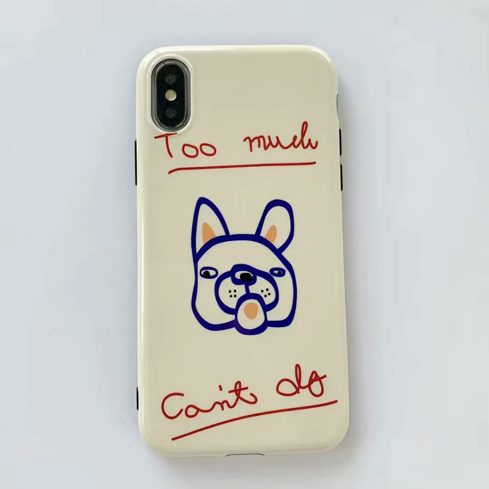 ORYKSZ Cute Cartoon Dog Phone Case For iphone XS Max XR X 6 6S 8 7 plus Back Cover Silicone Glossy Cases Capa |