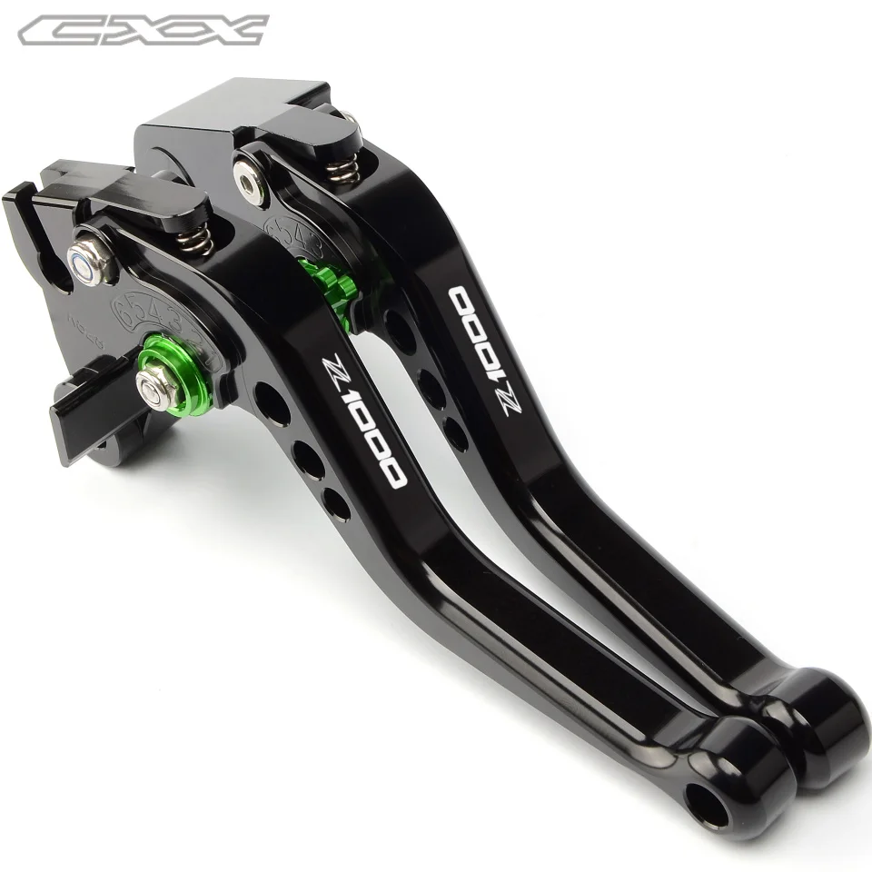 black green Z1000 аксессуары Руль Короткие ЧПУ тормоза сцепления рычаги для KAWASAKI z1000 2007 2008 2009 2010 2011 2012 2013 - Цвет: black green