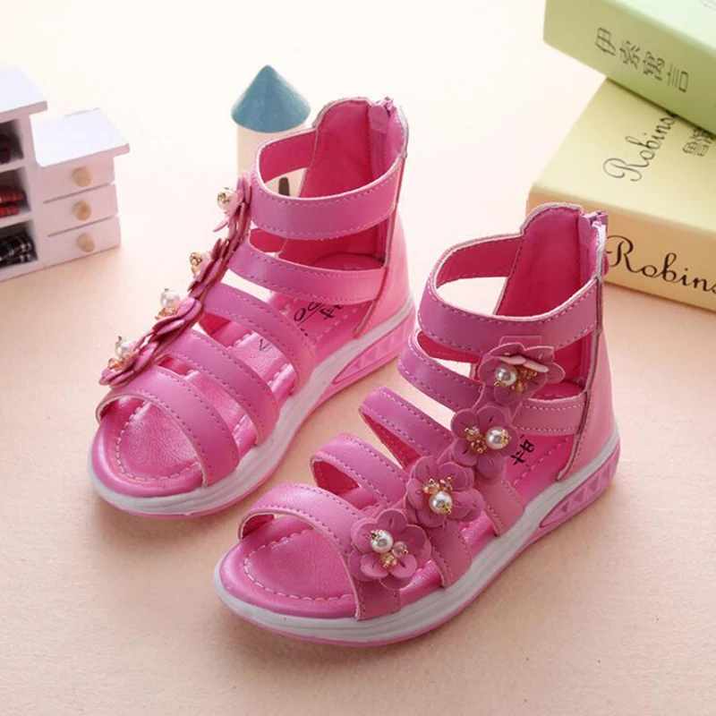 Children Sandals For Girls Shoes Summer 2018 New Kid Lovely Closed Toe Breathable Antiskid flats Sandal Baby Roman | Детская одежда и