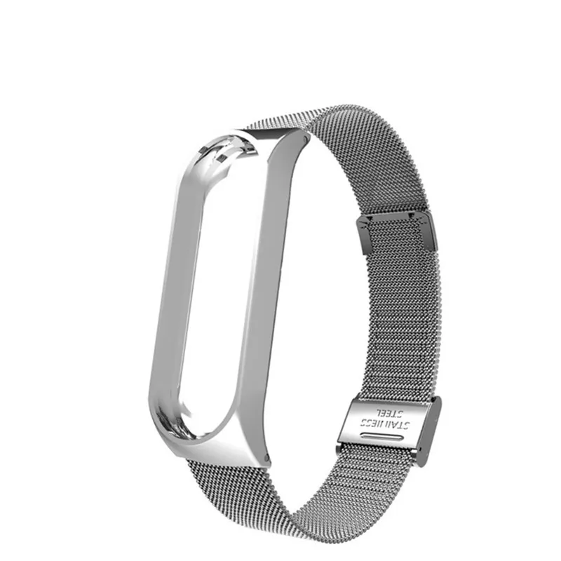 Mi band 4 металлический ремешок для Xiaomi mi Band 4 браслет Безвинтовой Xiaomi mi Band 4 браслет Correa Xio mi Band 4 браслет на запястье из стали - Цвет: SILVER