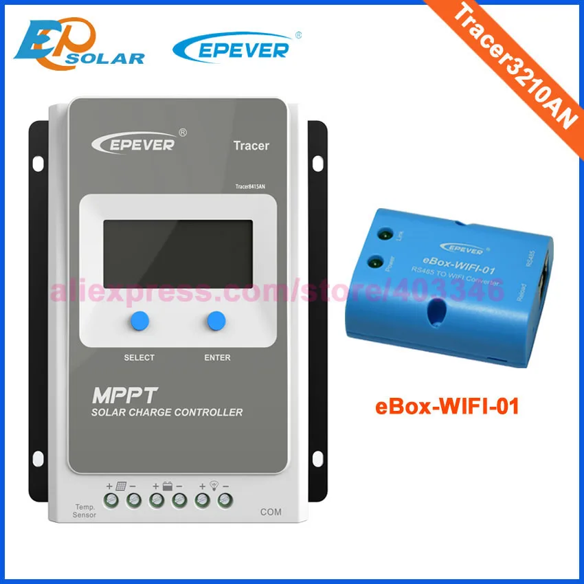 with WIFI EPEVER совместим с MT-50 функцией MPPT контроллер солнечного зарядного устройства 30A Tracer 3210AN 30A 12 В 24 в MPPT Солнечный контроллер - Цвет: with WIFI