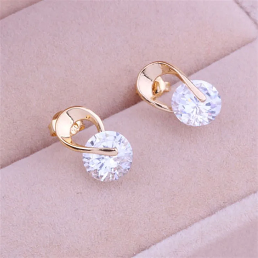 Мода Австрия CZ Элегантный Кристалл Циркон Стержня Уха Серебро Цвет Серьги