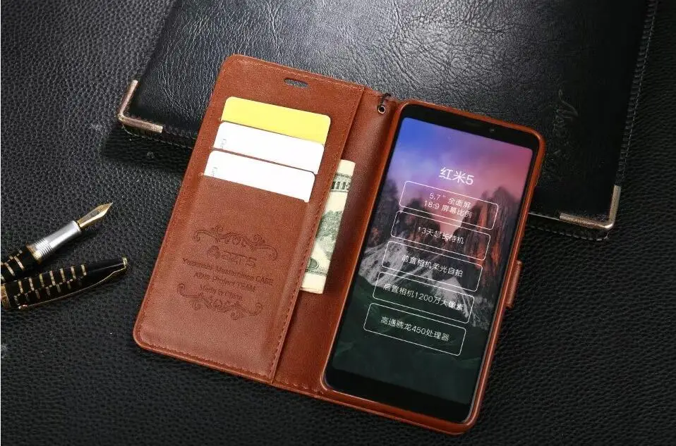 Azns кошелек чехол для телефона для Xiaomi Redmi 5 чехол s Чехол PU флип 5,7 дюймов чехол для Xiaomi Redmi 5 Plus бизнес